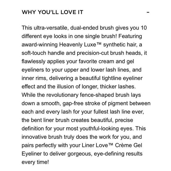 IT COSMETICS Heavenly Luxe Tightliner 10-in-1 Dual-Ended Brush #13 NEW IN PKGE - Picture 4 of 4